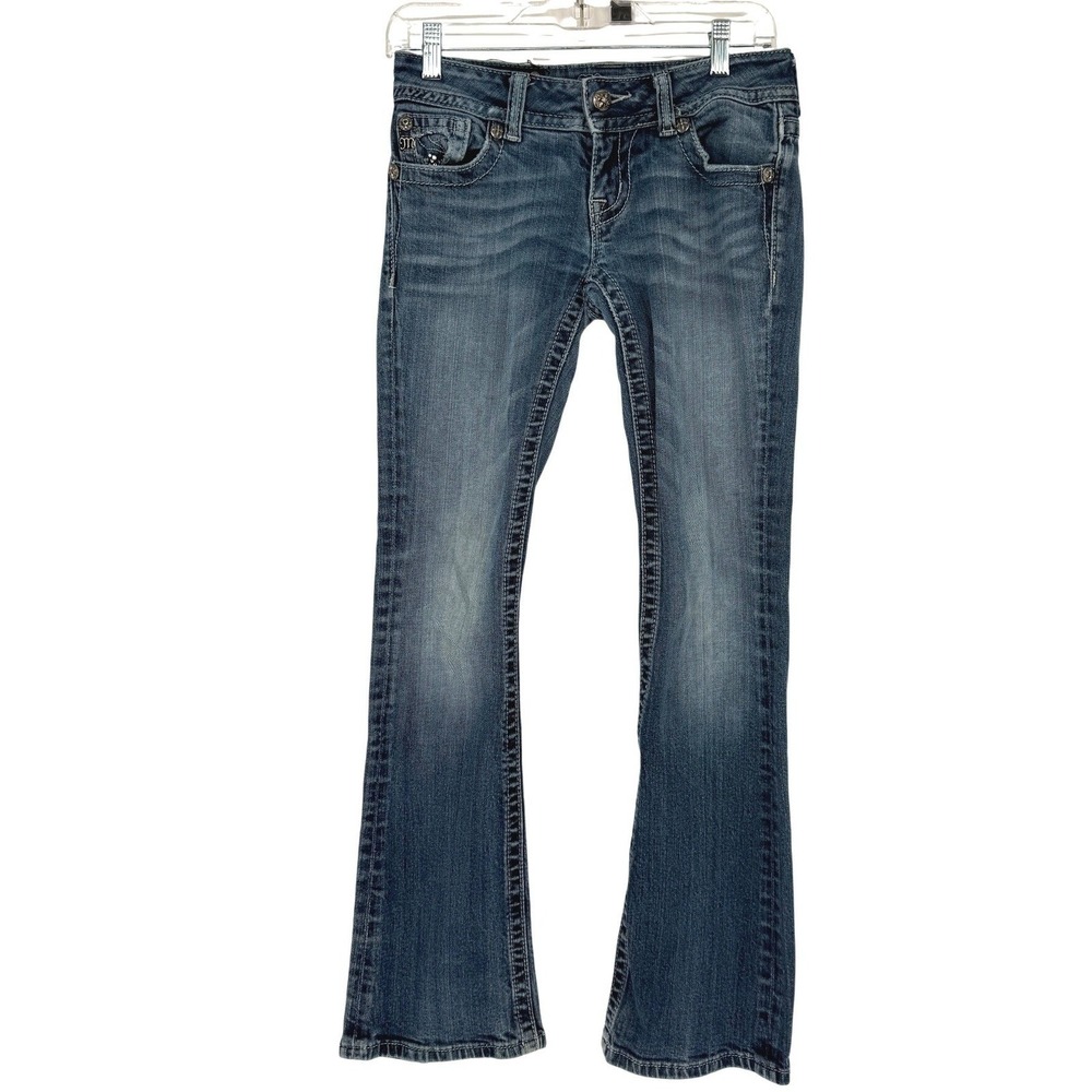 Miss Me Bootcut Jeans Y2K Women Medium Wash Embellished Size 26 JP5124B10V